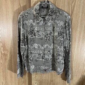 Tan Floral Embroidered Shimmering Blazer Cropped Jacket